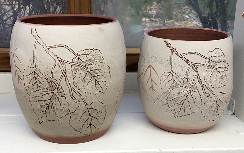 Aspen leaves mugs