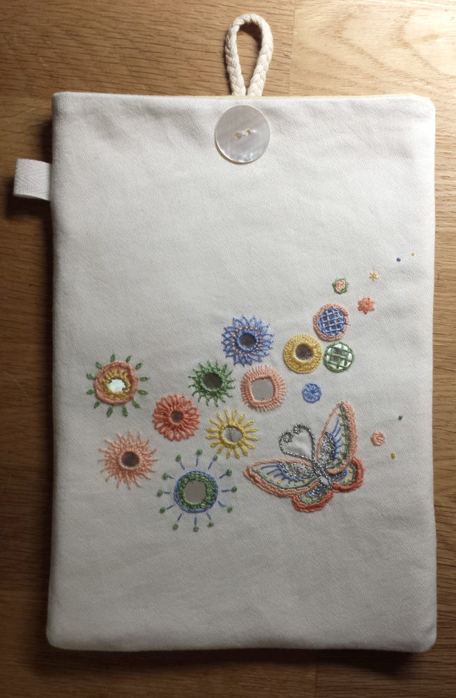 Embroidered iPad holder